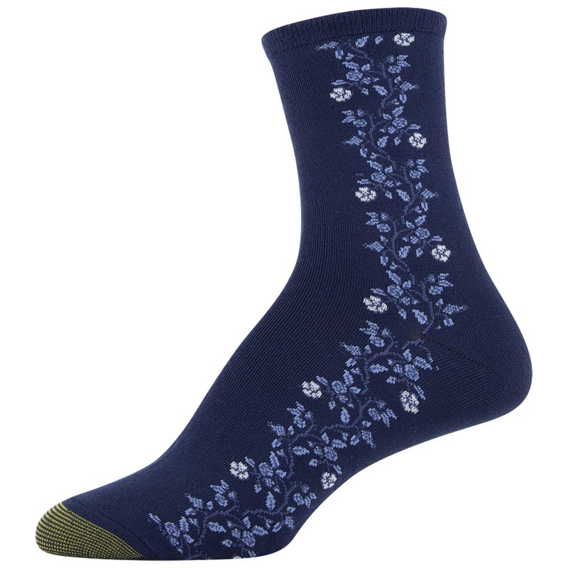 GOLDTOE Women's Designer Collection Midi Socks, 3-Pairs, Navy Blue Assorted, Shoe Size: 6-9 - Image 3
